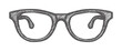 © Md - Hand drawn of dark grey eyeglasses white spectacle eyewear vision