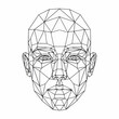 © Maonah - Geometric Human Face Outline Wireframe.