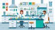 © Septian - Scientists in lab coats working at a laboratory bench with equipment