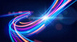© Jacqueline - Dynamic abstract light trails forming energetic curves with a bright central glow, symbolizing modern technology.