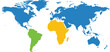 © Ishara sandeepa - World map illustration with highlighted continents for global business