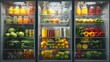 © DasObstsammler - A fridge full of colorful fruits and vegetables – healthy eating and fresh food storage concept