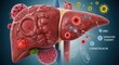 © yo - Liver anatomy with hepatitis virus infection