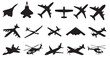 © master2d - black and white vector silhouette set of Aircraft