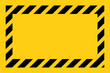 © MdShihab - Yellow Warning Sign Background with Black Diagonal Hazard Stripes Border, Attention Danger or Caution Symbol for Construction Site Signage, Industrial Safety Frame Vector Illustration Graphic