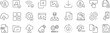 © Deloara - Download set of web icons in line style. Editable stroke. Upload and Download linear icon collection. Containing arrow, link, folder, download file, cloud storage, web button.