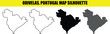 © Md Asif Shahnaoaz - Odivelas portugal map silhouette. black and white outlines. country map geography shape design template.