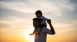 © Sajna - Heartwarming fathers day silhouette dad carrying son celebrating love family bonds