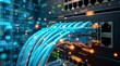 © Lianlian Liang - Close up of network ethernet cables plugged into switch with glowing orange data sparks and digital binary code for cybersecurity and IT infrastructure