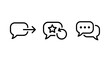 © MAHMUDA  - Icons representing communication feedback message sending actions with communication feedback dialogue conversation favorite transfer connection discussion response exchange information