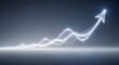 © Khaisan - A glowing white arrow ascends upward in a wavy motion on a dark background.