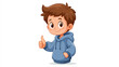 © Noreen - Boy wearing a blue hoodie gestures with a thumbs up sign while smiling brightly in this colorful cartoon illustration that is designed for educational materials and children's media.
