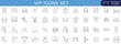 © Loosiniiii - VIP icons set luxury premium badge crown exclusive membership award elite access label diamond privilege symbol collection business quality service vector editable stroke