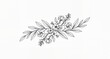 © Konstantin - Floral branch and minimalist flowers for logo or tattoo. Hand drawn line wedding herb, elegant leaves