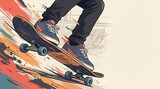 Skateboard action illustration for Go Skateboarding Day in modern graphic youth sport poster design