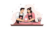 © Titus - Couple making pottery together, love heart on vase, creative hobby, romantic date