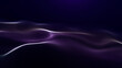 © Vooper - Abstract purple particle wave landscape on dark background. Futuristic glowing surface with flowing dots, soft light and elegant digital motion.