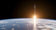 © Jobayer - Spectacular rocket launch ascending from earth a powerful display of space exploration and technological advancement