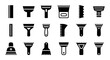 © Charlie - 20 Black Hair Clipper, Trimmer, Shaver Icons, Barber Shop, Grooming Tools, Vector Graphics