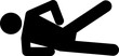 © あんころもち(ankomando) - 体幹トレーニング（プランク）をする人物のモノクロアイコン（筋トレ・腹筋・健康・シルエット・ベクター）