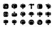 © Olivia - Black and white industrial tools icons set, 20 symbols, vector graphics