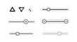 © Md - Collection of various user interface slider controls and buttons for digital product design and software functionality testing.