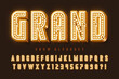 © Aleksandr - Retro marquee show alphabet design, circus, fairy LED lamps letters and numbers.