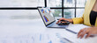 © groviapoto - Business analysis report with financial data, marketing business strategy project, Business financing accounting banking concept, finances, calculate about cost to real estate investment, tax system.