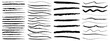 © MST - Grunge underline chalk with pencil line, Wave, straight, dotted, zigzag lines, crayon drawn lines illustrator brush stroke set. hand drawn painted chalk brushes,