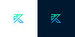 © Eunois - Modern, abstract letter K logo design with gradient color, suitable for technology or branding identity