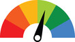 © qurat - Colorful gauge meter with needle indicating a reading representing performance or measurement flat vector illustration for concept design