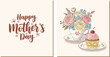 © Muhammad - Cupcake and tea set decorated with flowers celebrate a heartwarming greeting for a special mothers day event.
