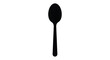 © Pvect02 - A stark black silhouette of a common spoon is centered against a plain white background offering simplicity