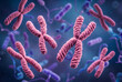 © ATIKUL ISLAM - Multiple pink chromosomes scattered with purple rod-shaped cells and smaller chromosome structures
