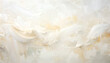 © Pintu - A contemporary abstract painting features swirling strokes of white, cream, and gold, creating a dynamic and textured composition reminiscent of flowing fabric or ethereal clouds.