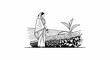 © Kipas - Woman in traditional attire surveys lush tea plants under a bright sky