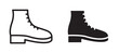 © naba - brisk boots icon In Flat and stroke Style Vector For App, UI, Websites. Black Vector Illustration.