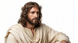 © Sole Designs - Jesus Christ Wearing Crown of Thorns Portrait on White Background