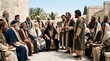 © Svitlana Vorotniak - Peter and John standing before the Sanhedrin council. Apostles testifying to Jewish leaders and priests in Jerusalem. Biblical scene from Acts of the Apostles, gospel ministry narrative.
