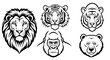 © Spo - Animal heads vector illustrations for design projects graphic elements
