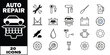 © DURJOY_SAID - Auto repair black and white line 20 symbols line black and white tools vehicle maintenance