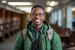 © Rawpixel.com - A smiling young African student in a library with books on him holding a backpack publication photography portrait.