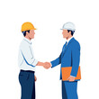 © rafsanwd - Business partnership two professionals shake hands in a modern illustration