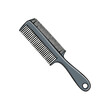 © Zelinskiy - Simple dark gray comb with a hole for hanging on a clean white background