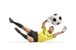 © Ljupco Smokovski - Football goalkeeper falling on the ground and trying to save a ball
