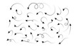 © Crystal - Set of hand drawn vector doodle arrows. Different arrows vector collection isolated on white background. Vector illustration.