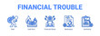 © Jefri - Financial Trouble web banner icon concept, with Debt, Cash Burn, Financial Stress.