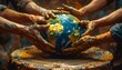 © Ranu - Hands shaping globe on pottery wheel symbolizing global unity and collaboration