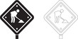 © malaika - Road work ahead warning sign icon with man shoveling dirt vector