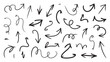 © abdurrahimsofikul - Set of hand drawn arrows in black ink sketch style for creative design elements and pointing direction symbols